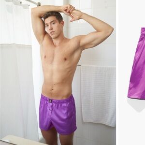SAVAGE X SATIN BOXERS shorts underwear purple